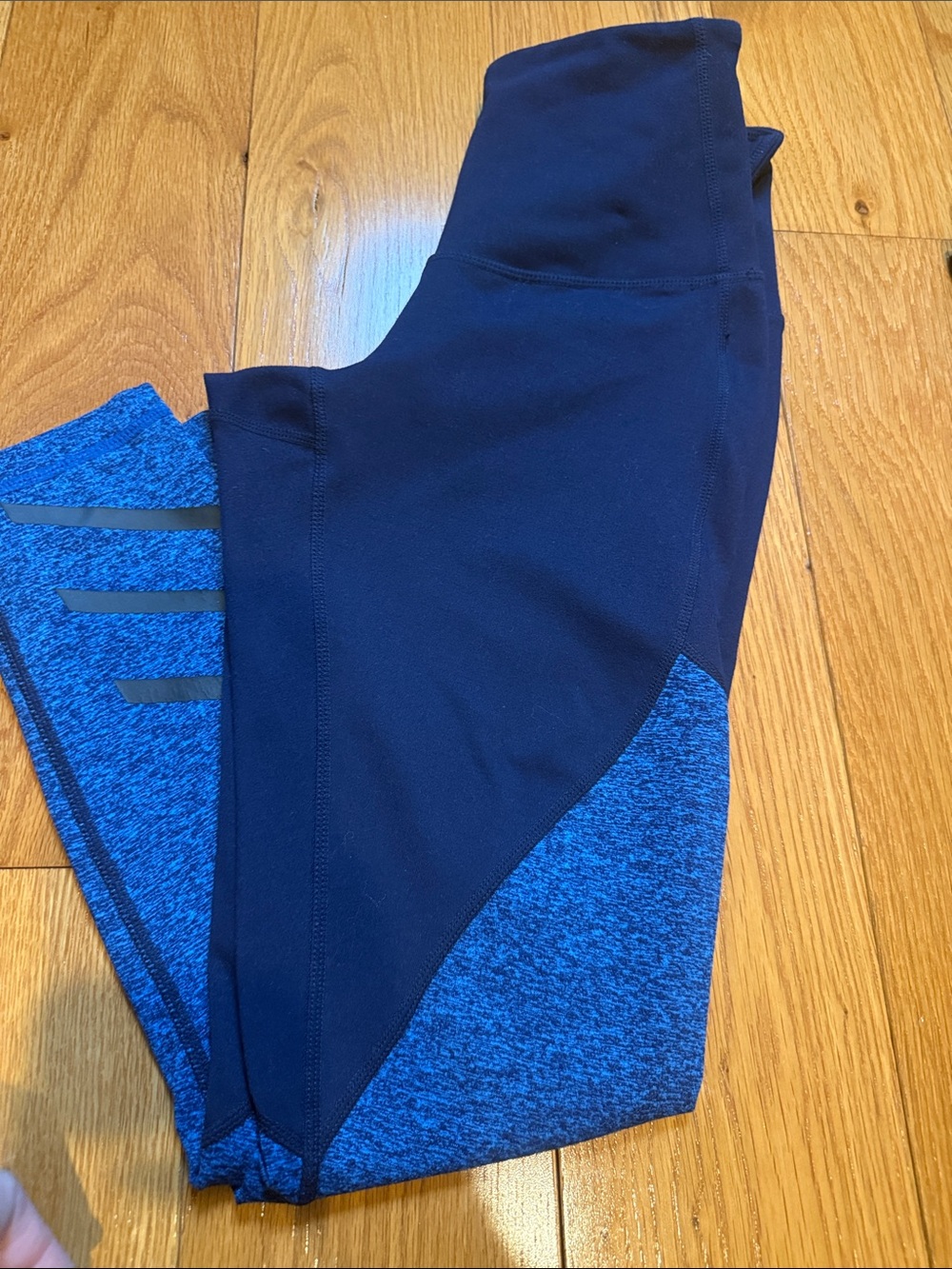 Zella Navy Blue Colorblock Stripe Workout Leggings XS